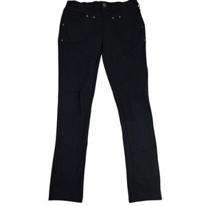 Free People Moto Skinny Pants Womens Sz 29 Black Seamed Biker Gold Rivet Stretch